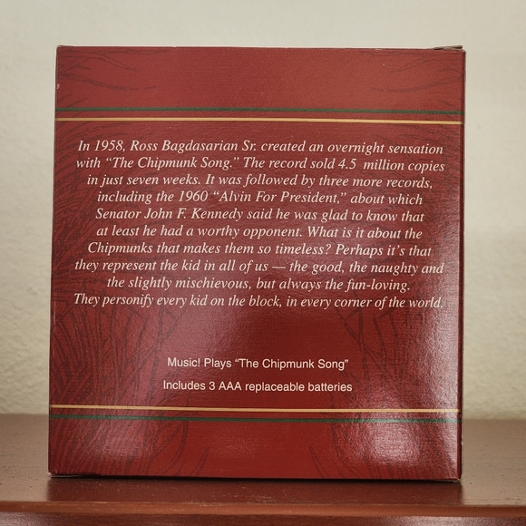 Vtg Carlton Cards Christmas time is here! Alvin Chipmunks Music 🎵 Ornament - Picture 3 of 8